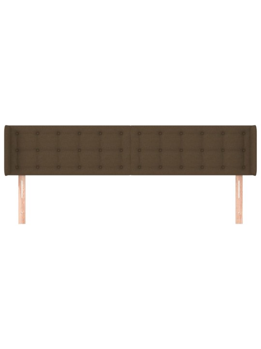 Čelo postele typu ušák tmavě hnědé 163x16x78/88 cm textil