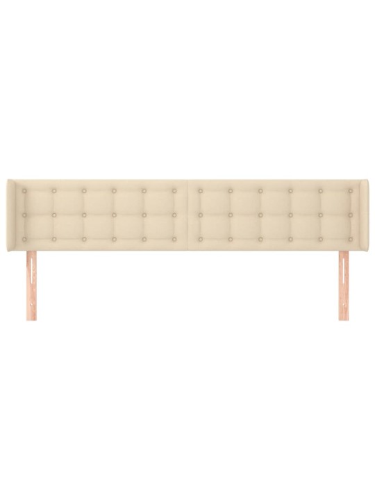 Čelo postele typu ušák krémové 163 x 16 x 78/88 cm textil