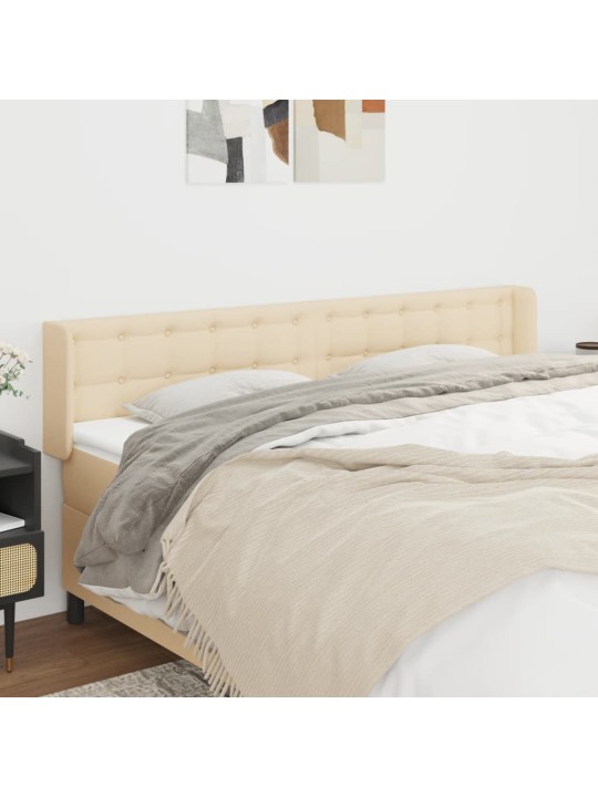 Čelo postele typu ušák krémové 163 x 16 x 78/88 cm textil