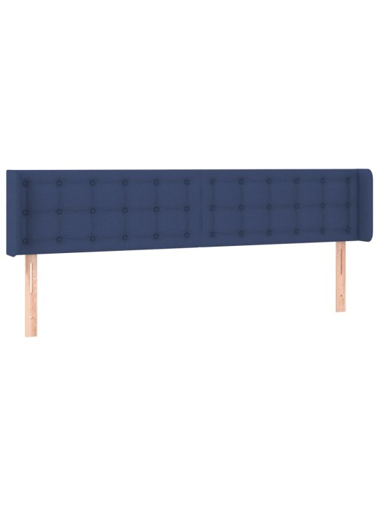 Čelo postele typu ušák modré 163 x 16 x 78/88 cm textil