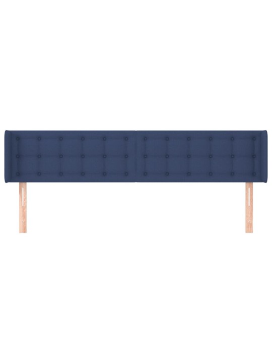 Čelo postele typu ušák modré 163 x 16 x 78/88 cm textil