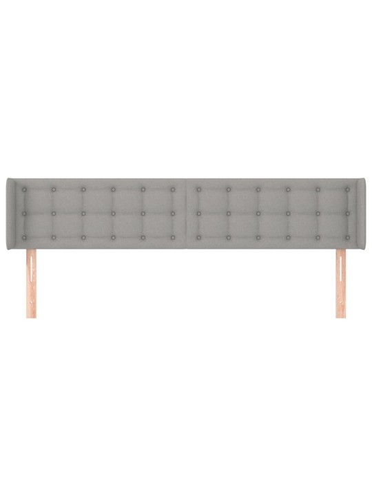 Čelo postele typu ušák světle šedé 183x16x78/88 cm textil
