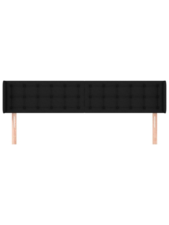Čelo postele typu ušák černé 183x16x78/88 cm textil