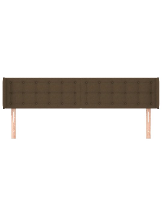 Čelo postele typu ušák tmavě hnědé 183x16x78/88 cm textil