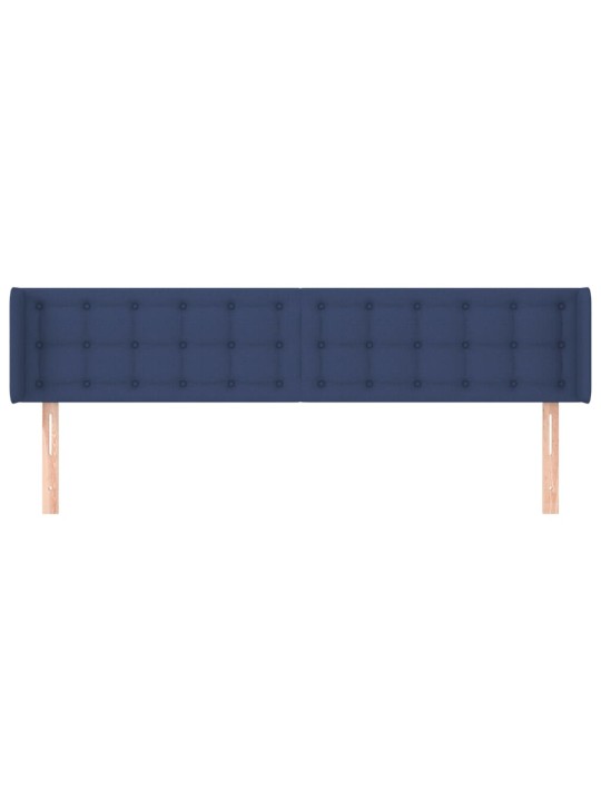 Čelo postele typu ušák modré 183x16x78/88 cm textil