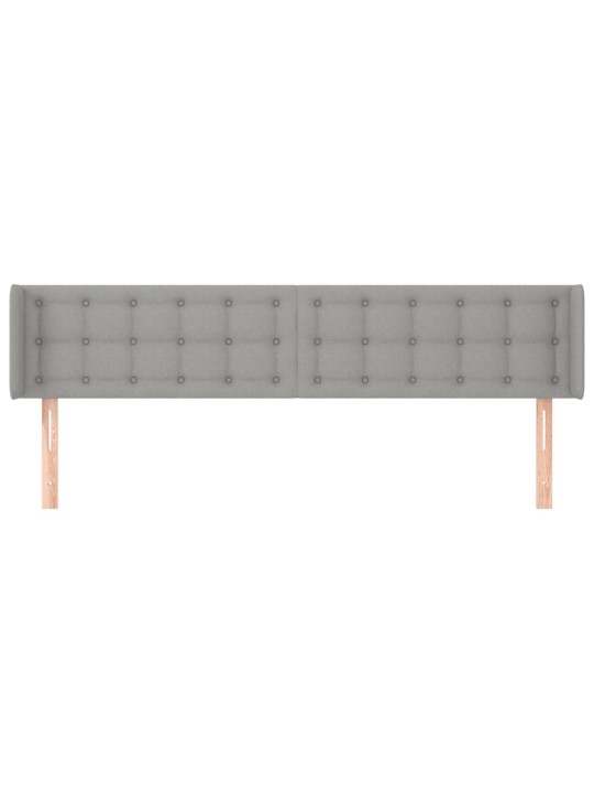 Čelo postele typu ušák světle šedé 203x16x78/88 cm textil