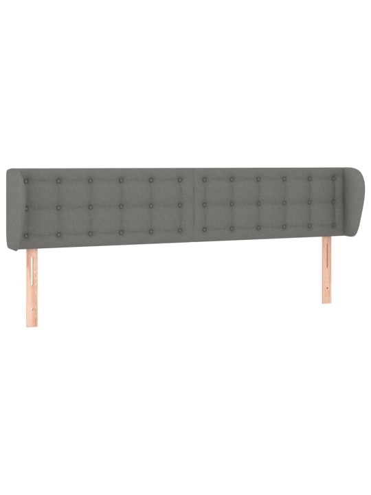 Čelo postele typu ušák tmavě šedé 203x16x78/88 cm textil