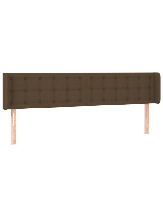 Čelo postele typu ušák tmavě hnědé 203x16x78/88 cm textil
