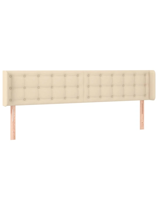 Čelo postele typu ušák krémové 203 x 16 x 78/88 cm textil