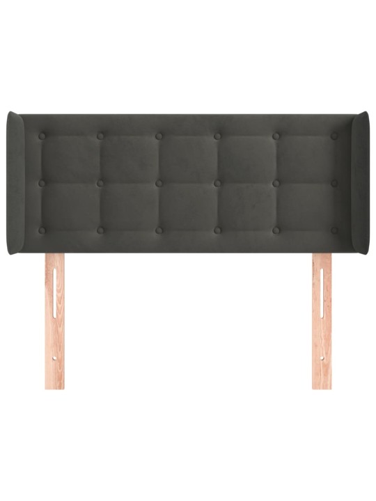 Čelo postele typu ušák tmavě šedé 83x16x78/88 cm samet
