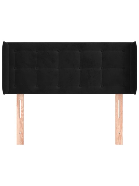Čelo postele typu ušák černé 83 x 16 x 78/88 cm samet