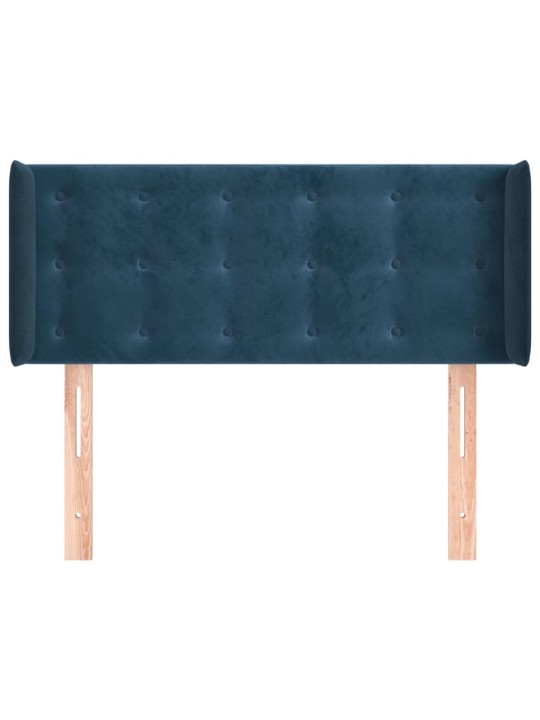 Čelo postele typu ušák tmavě modrá 83 x 16 x 78/88 cm samet