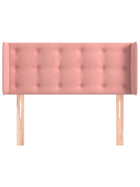 Čelo postele typu ušák růžová 83 x 16 x 78/88 cm samet