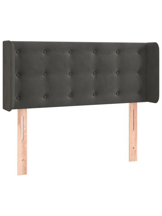 Čelo postele typu ušák tmavě šedé 93x16x78/88 cm samet