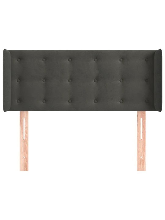 Čelo postele typu ušák tmavě šedé 93x16x78/88 cm samet