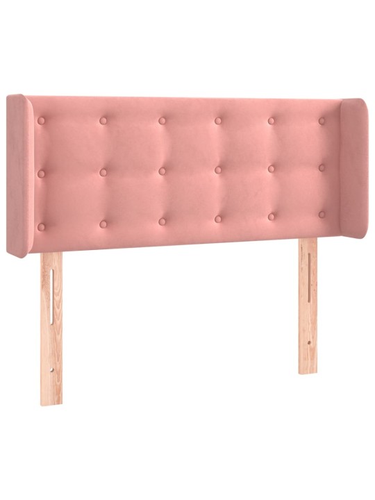 Čelo postele typu ušák růžová 93x16x78/88 cm samet