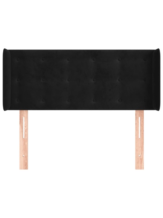 Čelo postele typu ušák černé 103 x 16 x 78/88 cm samet
