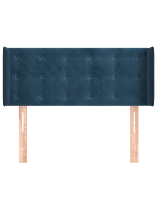 Čelo postele typu ušák tmavě modrá 103x16x78/88 cm samet