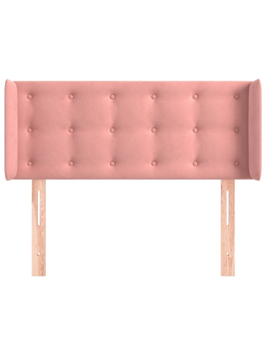 Čelo postele typu ušák růžová 103 x 16 x 78/88 cm samet