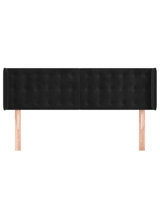 Čelo postele typu ušák černé 147x16x78/88 cm samet
