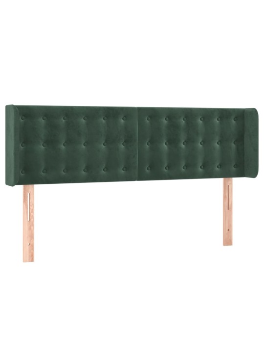 Čelo postele typu ušák tmavě zelená 147x16x78/88 cm samet