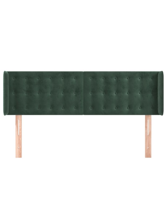 Čelo postele typu ušák tmavě zelená 147x16x78/88 cm samet