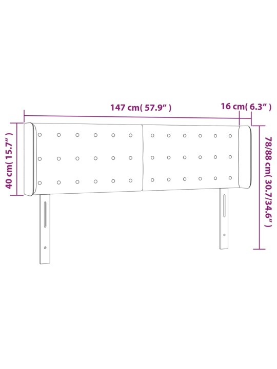 Čelo postele typu ušák tmavě zelená 147x16x78/88 cm samet