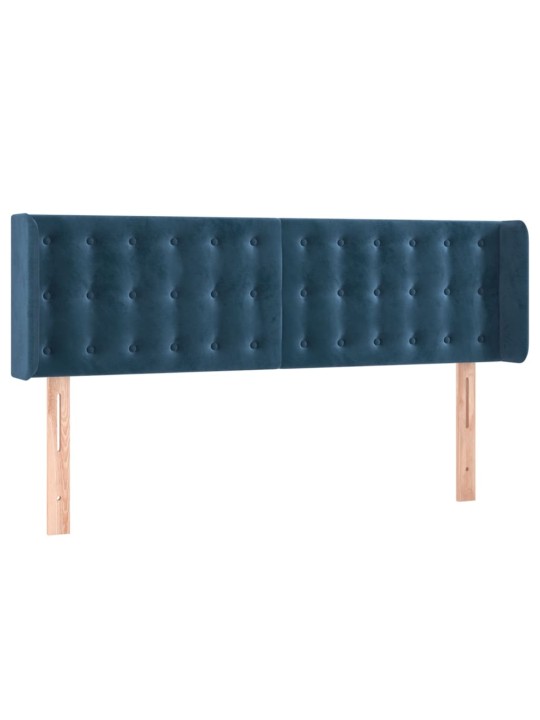 Čelo postele typu ušák tmavě modrá 147x16x78/88 cm samet