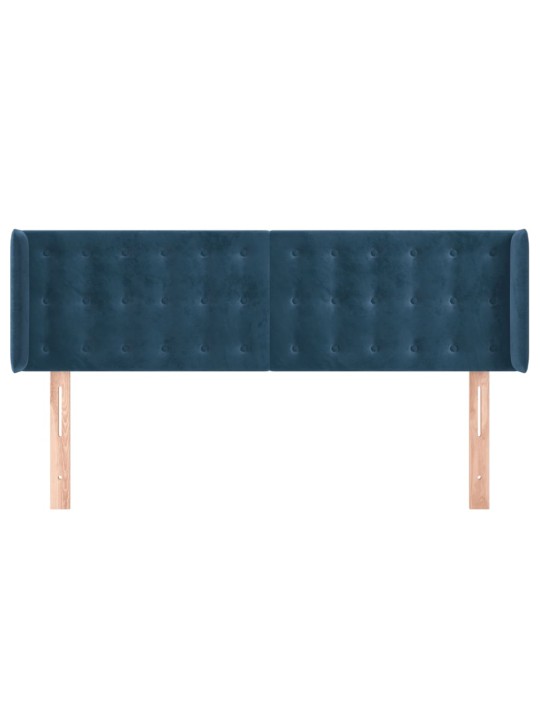 Čelo postele typu ušák tmavě modrá 147x16x78/88 cm samet