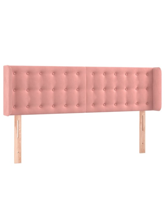 Čelo postele typu ušák růžová 147x16x78/88 cm samet