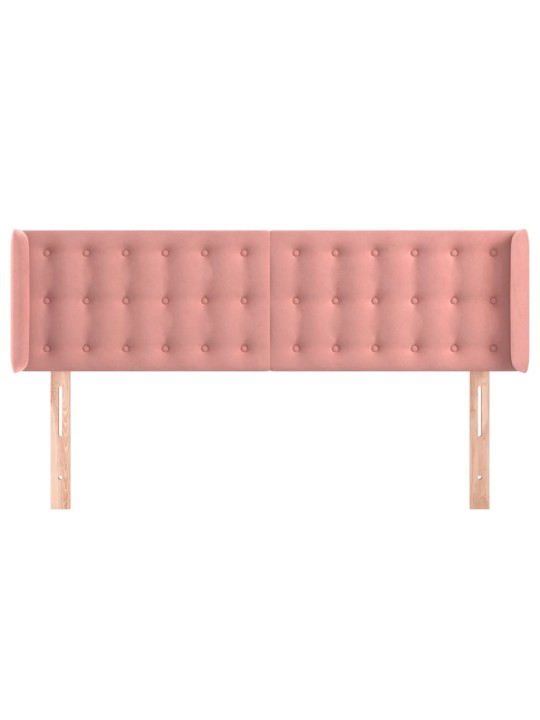 Čelo postele typu ušák růžová 147x16x78/88 cm samet
