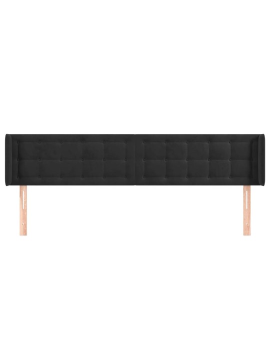 Čelo postele typu ušák černé 163x16x78/88 cm samet