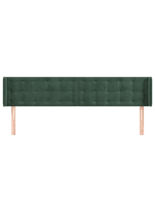 Čelo postele typu ušák tmavě zelená 163x16x78/88 cm samet