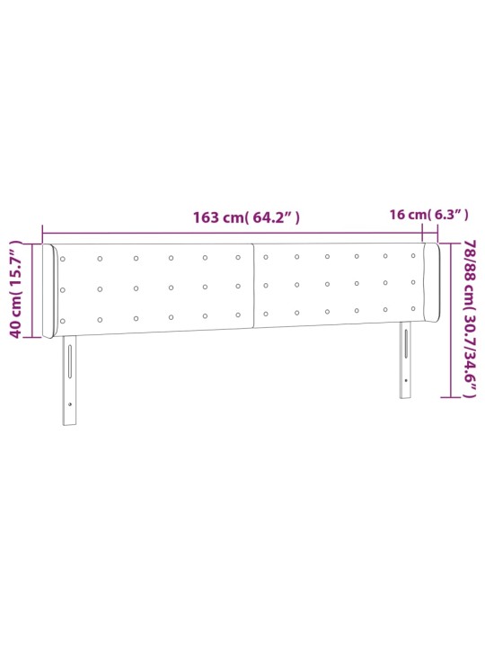 Čelo postele typu ušák tmavě zelená 163x16x78/88 cm samet
