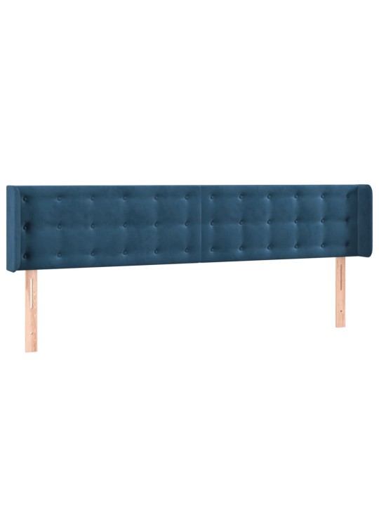 Čelo postele typu ušák tmavě modrá 163x16x78/88 cm samet