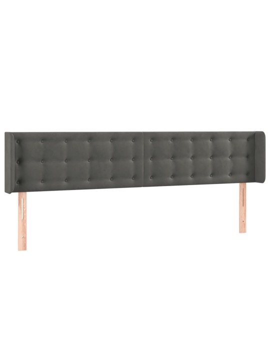 Čelo postele typu ušák tmavě šedé 183x16x78/88 cm samet