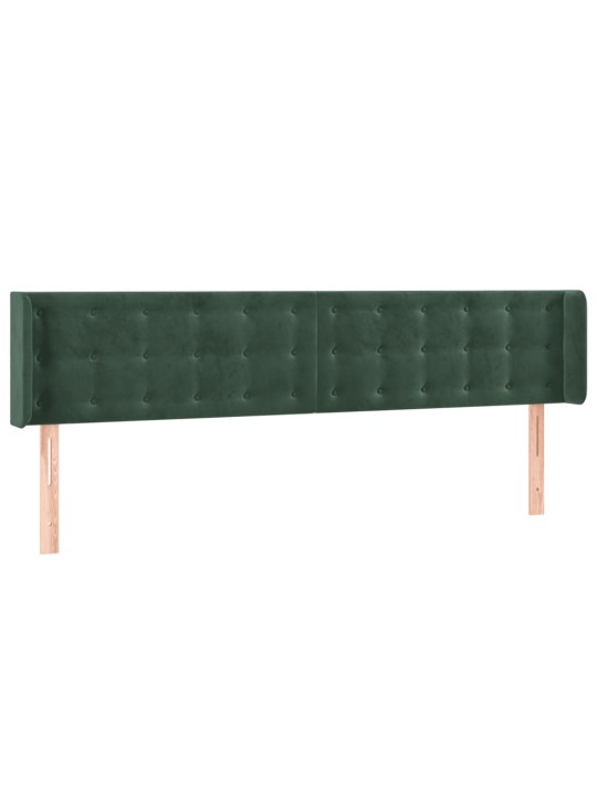 Čelo postele typu ušák tmavě zelená 183x16x78/88 cm samet