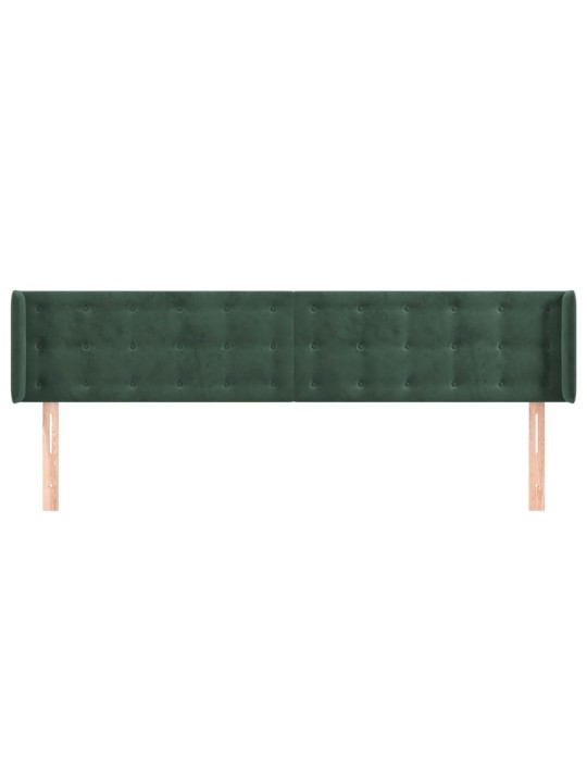Čelo postele typu ušák tmavě zelená 183x16x78/88 cm samet