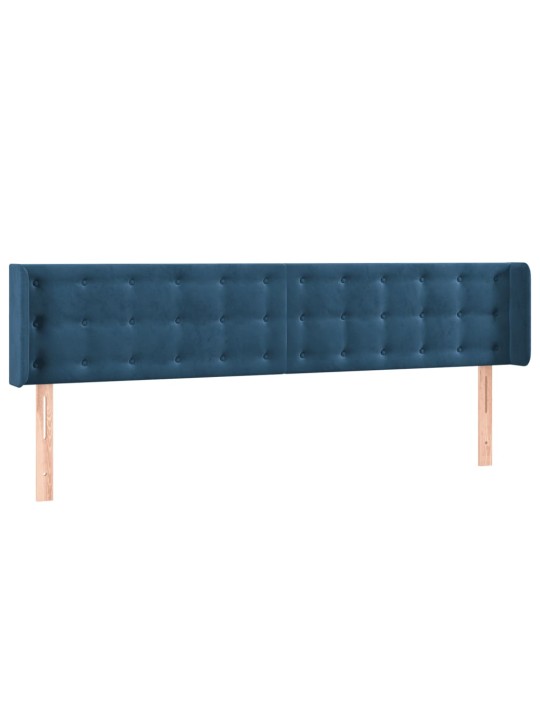 Čelo postele typu ušák tmavě modrá 183x16x78/88 cm samet