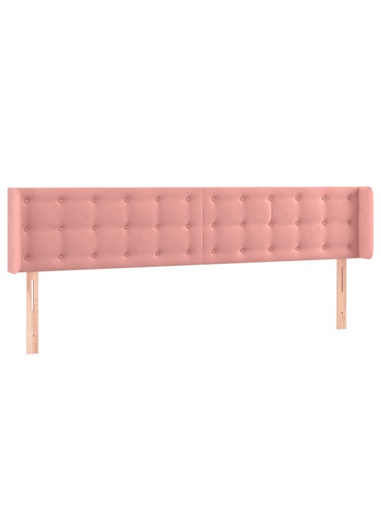 Čelo postele typu ušák růžová 183x16x78/88 cm samet