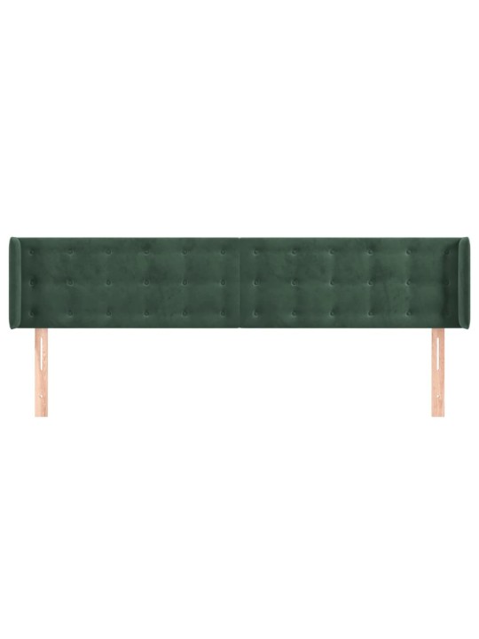 Čelo postele typu ušák tmavě zelená 203x16x78/88 cm samet