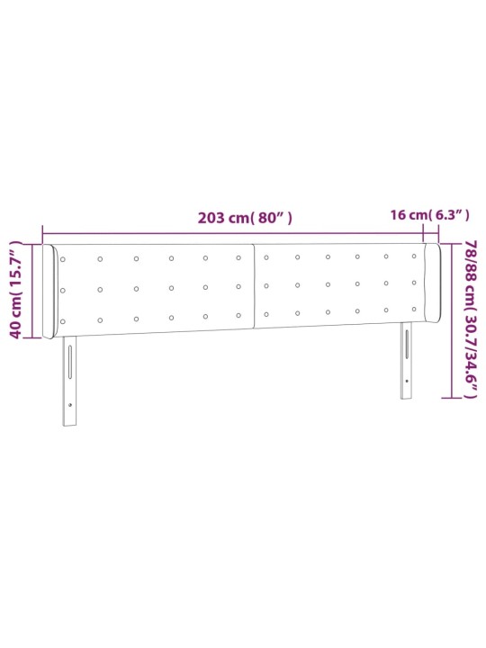 Čelo postele typu ušák tmavě zelená 203x16x78/88 cm samet