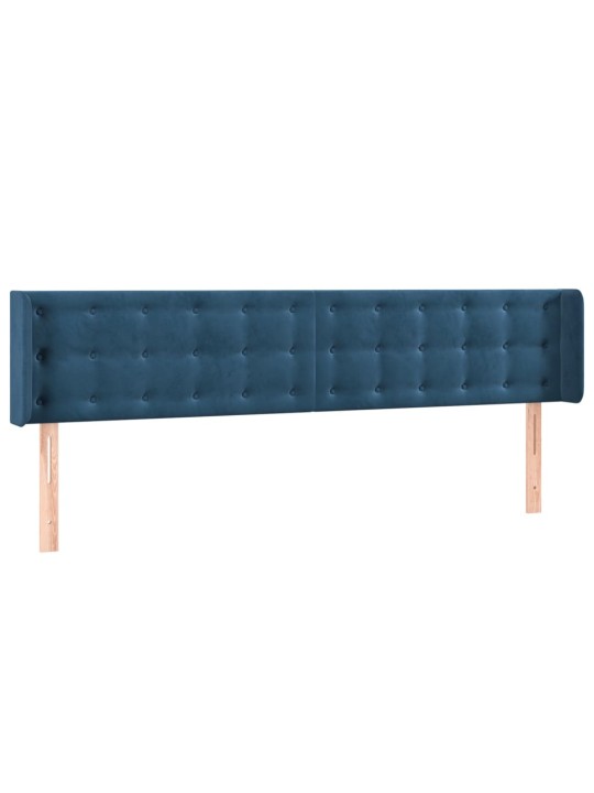 Čelo postele typu ušák tmavě modrá 203x16x78/88 cm samet