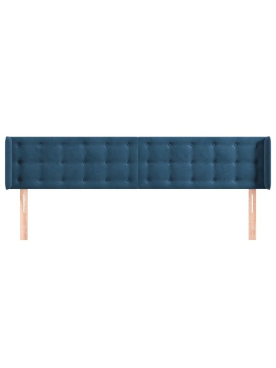 Čelo postele typu ušák tmavě modrá 203x16x78/88 cm samet