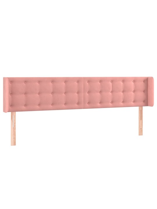 Čelo postele typu ušák růžová 203x16x78/88 cm samet