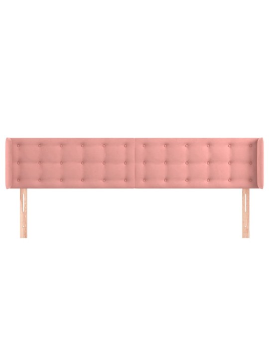 Čelo postele typu ušák růžová 203x16x78/88 cm samet