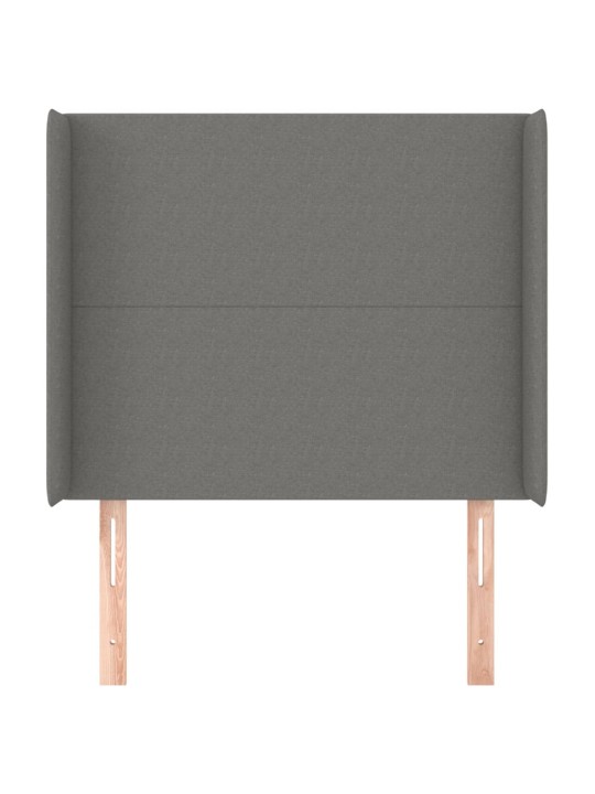 Čelo postele typu ušák tmavě šedé 83x16x118/128 cm textil