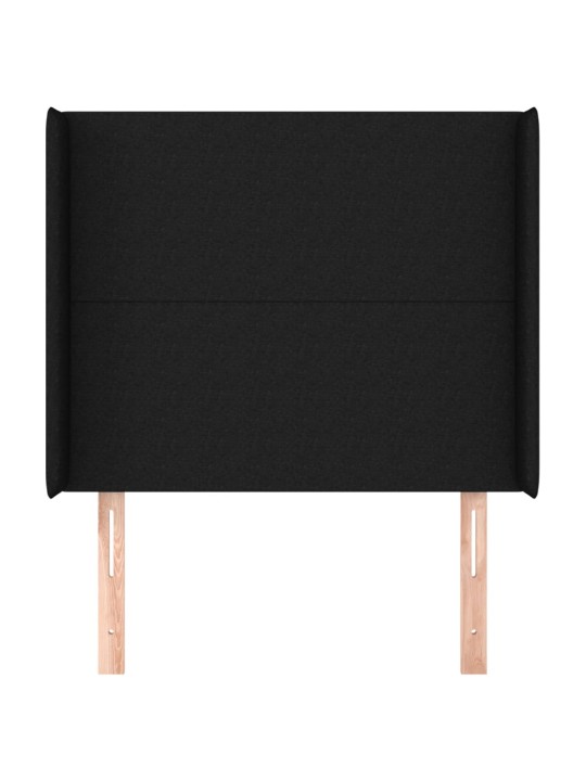 Čelo postele typu ušák černé 83x16x118/128 cm textil