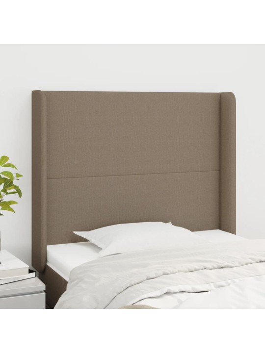 Čelo postele typu ušák taupe 83x16x118/128 cm textil