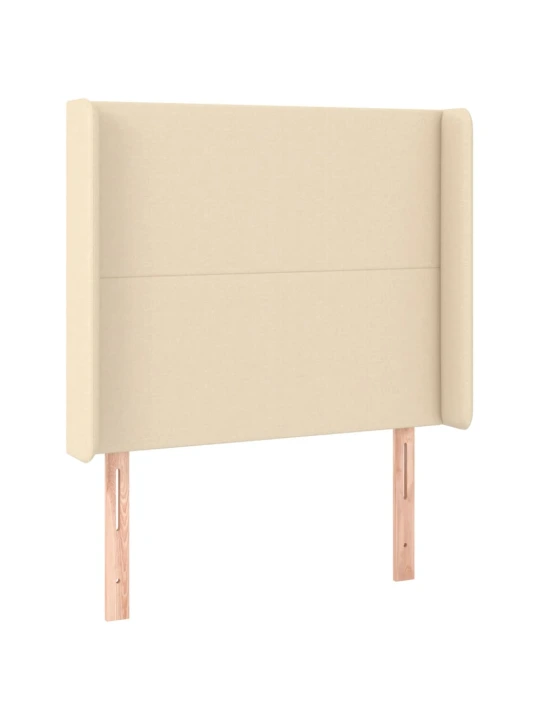 Čelo postele typu ušák krémové 83x16x118/128 cm textil